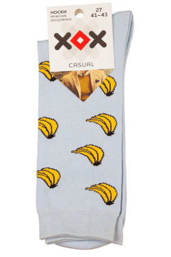 Носки серые с бананами XF-5